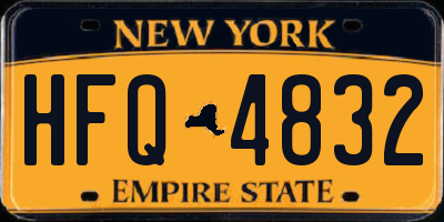 NY license plate HFQ4832