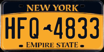 NY license plate HFQ4833