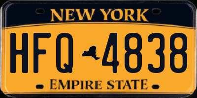 NY license plate HFQ4838