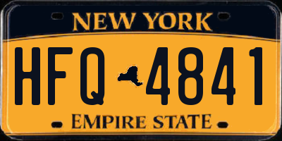 NY license plate HFQ4841