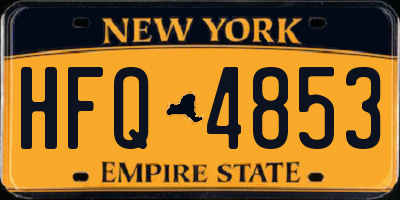 NY license plate HFQ4853