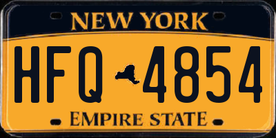 NY license plate HFQ4854
