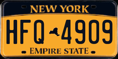 NY license plate HFQ4909