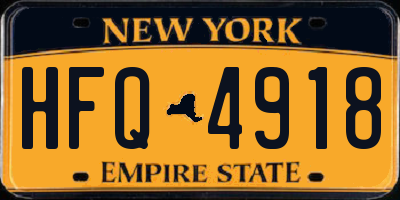 NY license plate HFQ4918