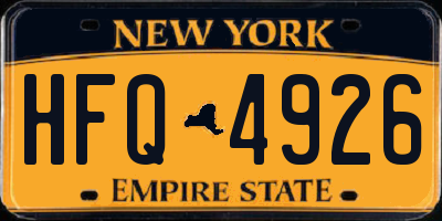 NY license plate HFQ4926