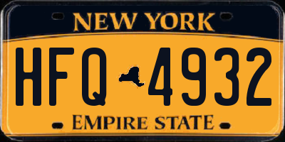 NY license plate HFQ4932