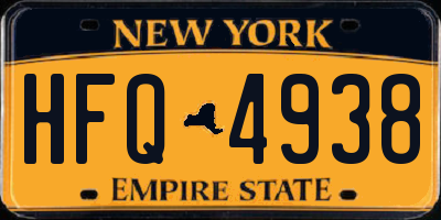 NY license plate HFQ4938