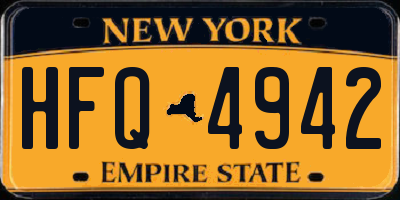 NY license plate HFQ4942