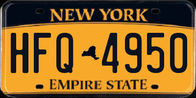 NY license plate HFQ4950