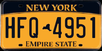 NY license plate HFQ4951