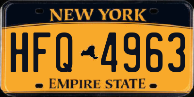 NY license plate HFQ4963