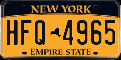 NY license plate HFQ4965