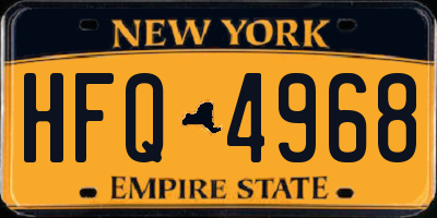 NY license plate HFQ4968