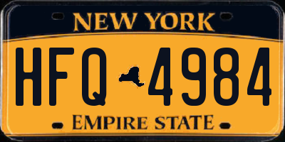 NY license plate HFQ4984