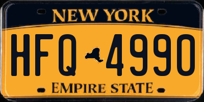 NY license plate HFQ4990