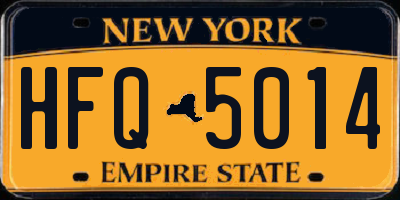 NY license plate HFQ5014