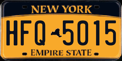 NY license plate HFQ5015