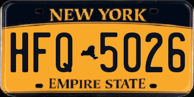 NY license plate HFQ5026