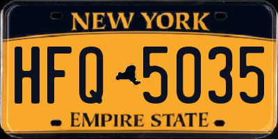 NY license plate HFQ5035