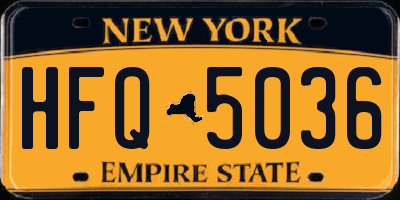 NY license plate HFQ5036