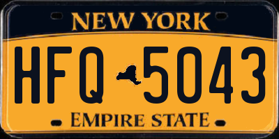 NY license plate HFQ5043