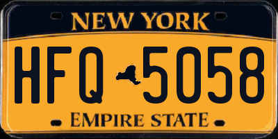 NY license plate HFQ5058