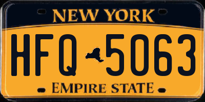 NY license plate HFQ5063