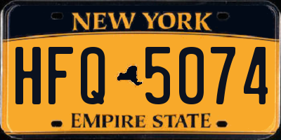 NY license plate HFQ5074