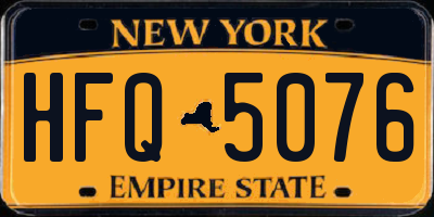NY license plate HFQ5076