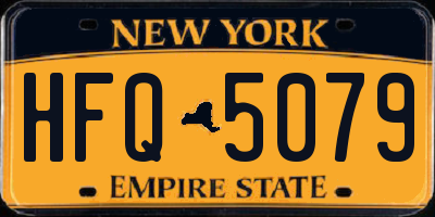 NY license plate HFQ5079