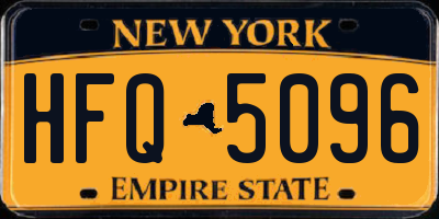 NY license plate HFQ5096