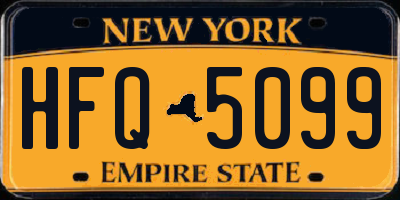 NY license plate HFQ5099