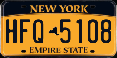NY license plate HFQ5108