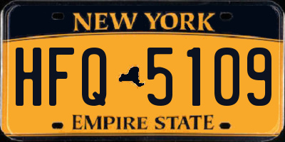 NY license plate HFQ5109