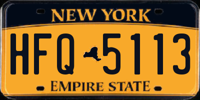 NY license plate HFQ5113
