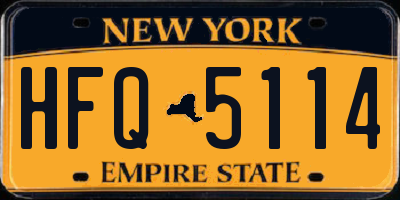 NY license plate HFQ5114