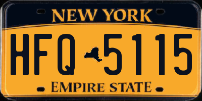 NY license plate HFQ5115