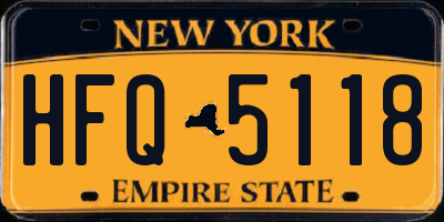 NY license plate HFQ5118