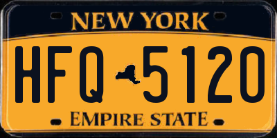 NY license plate HFQ5120