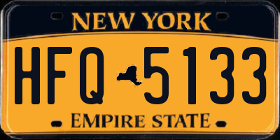 NY license plate HFQ5133