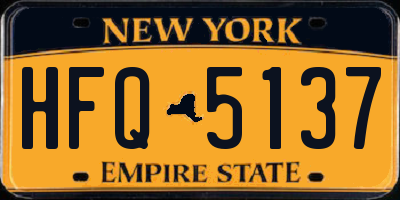 NY license plate HFQ5137