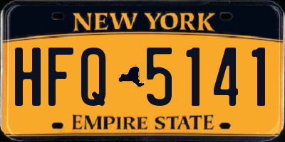 NY license plate HFQ5141