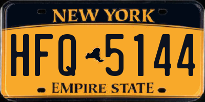 NY license plate HFQ5144
