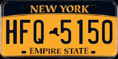 NY license plate HFQ5150