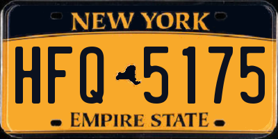 NY license plate HFQ5175