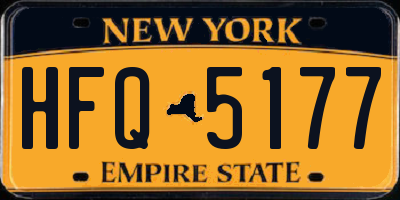NY license plate HFQ5177