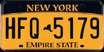 NY license plate HFQ5179
