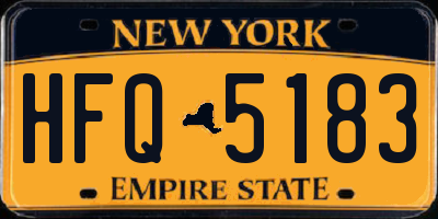 NY license plate HFQ5183