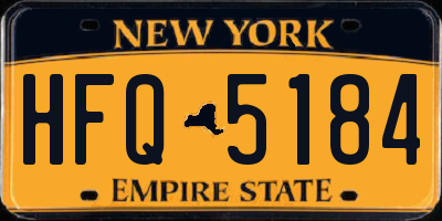 NY license plate HFQ5184