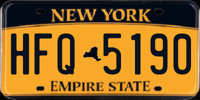 NY license plate HFQ5190
